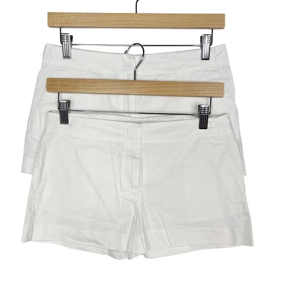 J Crew Crewcuts Girls 14 Set of 2 White Everyday Chino Shorts Cotton Adjustable - Picture 1 of 15